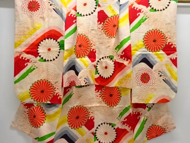 JAPANESE KIMONO / ANTIQUE KIMONO / SILK / KINSHA / ROUGH WAVE